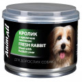 Вологий корм AnimAll для собак, з кролем та кролячою печінкою, 195 г