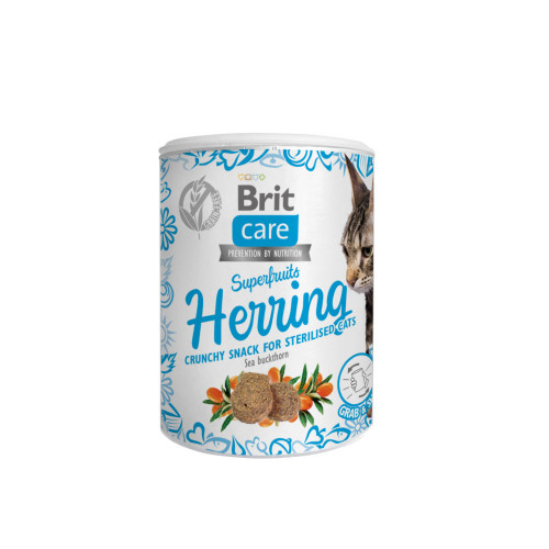 Лакомство для кошек Brit Care Cat Snack Superfruits Herring сельдь, 100 г