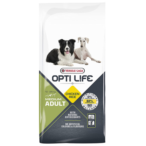 Сухой суперпремиум корм Versele-Laga Opti Life Adult Medium для собак средних пород, курица, 12.5 кг