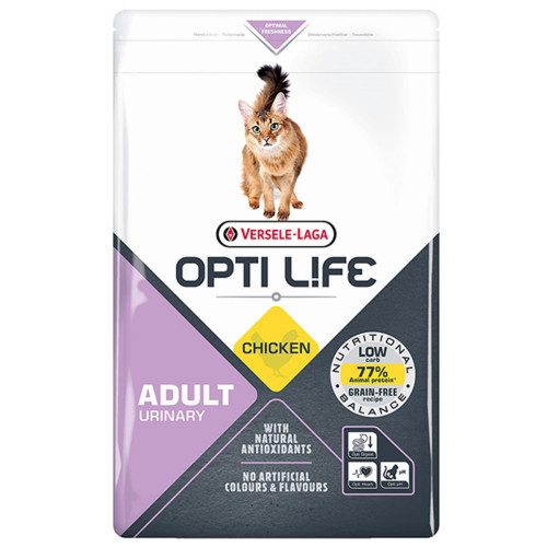 Сухой беззерновой суперпремиум корм Versele-Laga Opti Life Urinary для кошек, предрасположенных к мочекаменной болезни, курица, 2.5 кг