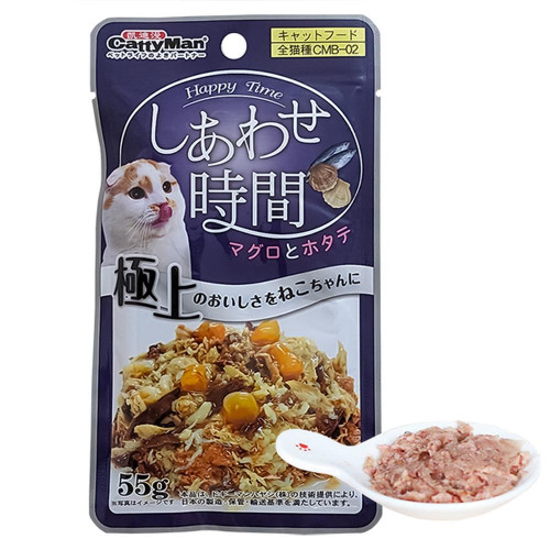 Влажный корм CattyMan Tuna Chicken Bonito консервы с тунцом, курицей и макрелью в желе, для кошек, пауч, 55 г