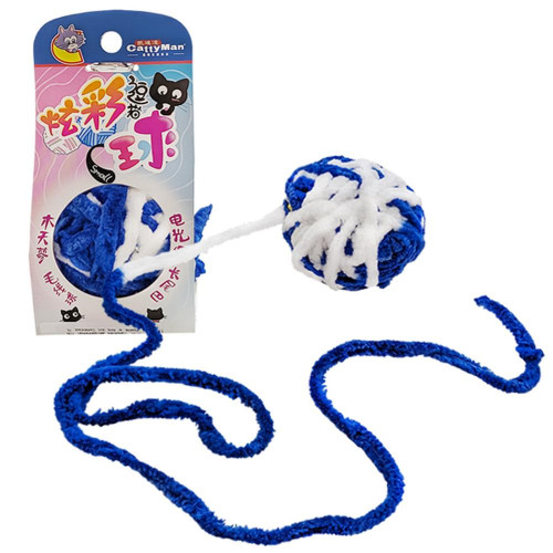 Игрушка CattyMan Caddice Ball мяч с длинным хвостом, для кошек, синий