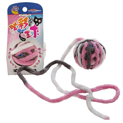 Игрушка CattyMan Caddice Ball мяч с длинным хвостом, для кошек, розовый