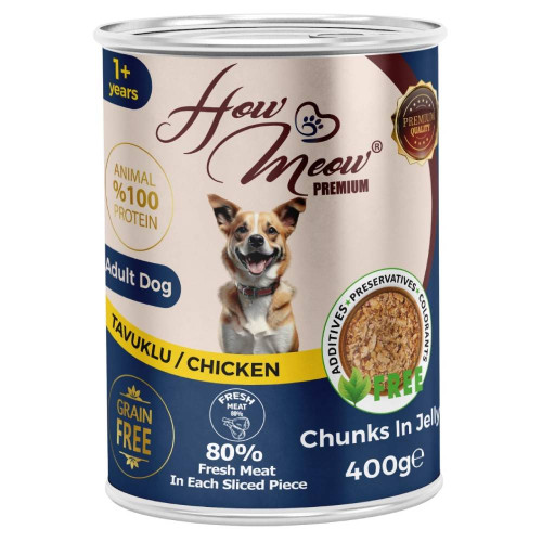 Влажный полнорационный корм HowMeow Adult Dog с курицей для собак, 400 г