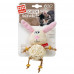 Игрушка GIGwi Catch&scratch Зайчик для кошек, с плетеным мячиком и колокольчиком, полиэстер, 10 см