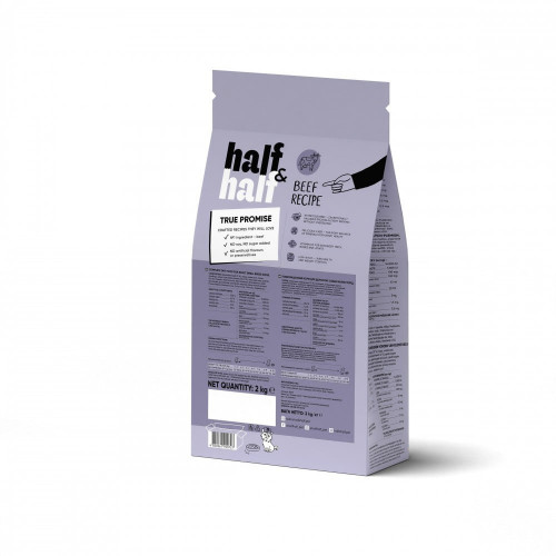Сухой корм Half&Half для взрослых собак маленьких пород, с говядиной, 2 кг