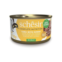 Консерви Schesir Cat Tuna Surimi натуральні, для котів, тунець з сурімі в желе, банку 85 г Консерви Schesir Cat Tuna Surimi натуральні, для котів, тунець з сурімі в желе, банку 85 г