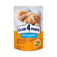 Влажный корм Club 4 Paws Premium Salmon in Gravy для взрослых кошек, лосось в соусе, 85 г Влажный корм Club 4 Paws Premium Salmon in Gravy для взрослых кошек, лосось в соусе, 85 г