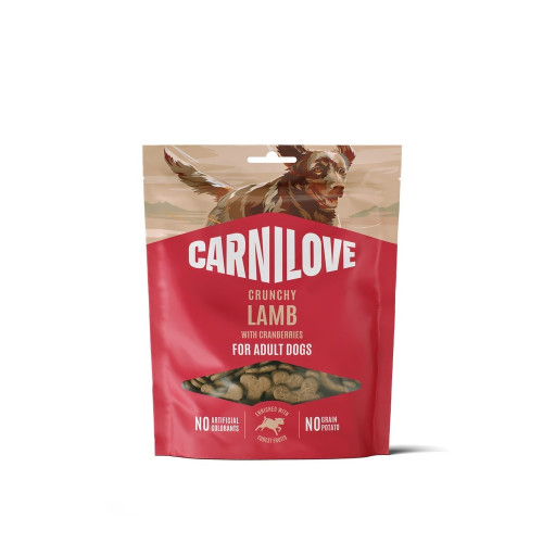 Лакомство Carnilove Dog Crunchy Snack, для собак, ягненок, клюква, 200 г