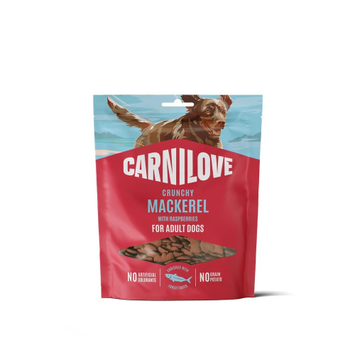 Лакомство Carnilove Dog Crunchy Snack, для собак, скумбрия, малина, 200 г