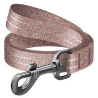 Поводок Waudog Re-cotton для собак из восстановленного хлопка, светоотражающий, ширина: 15 мм, длина: 150 см, S, коричневый