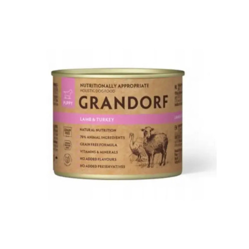 Влажный корм Grandorf Lamb & Turkey Wet для щенков, ягненок с индейкой, 200 г