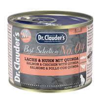 Вологий корм Dr.Clauder’s Best Selection №4 для дорослих котів, з куркою, лососем та кіноа, 200 г Вологий корм Dr.Clauder’s Best Selection №4 для дорослих котів, з куркою, лососем та кіноа, 200 г