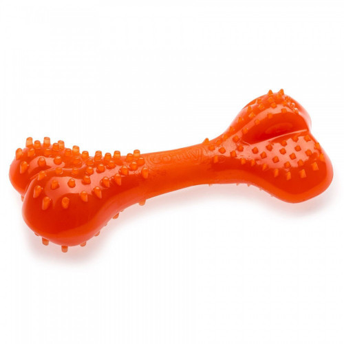 Игрушка Comfy Mint Dental Bone для собак, кость с выступами, пластиковая, оранжевая, 8.5 см