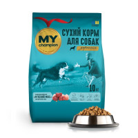 Сухой полнорационный корм Мой чемпион «Мясной микс» для собак, 10 кг Сухой полнорационный корм Мой чемпион «Мясной микс» для собак, 10 кг