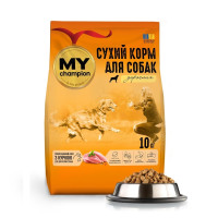 Сухой полнорационный корм Мой чемпион для собак, с курицей, 10 кг Сухой полнорационный корм Мой чемпион для собак, с курицей, 10 кг