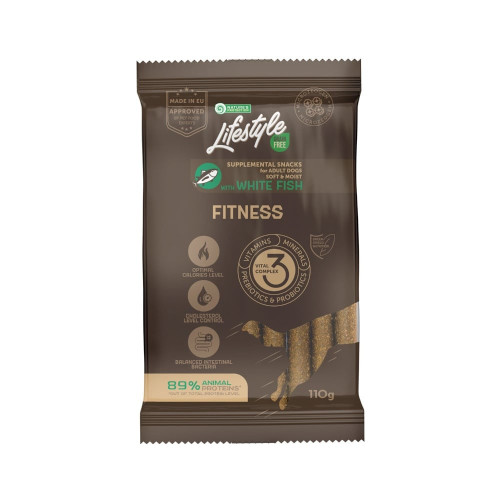 Беззернові ласощі Nature's Protection Lifestyle Grain Free White fish Fitness для дорослих собак, з білою рибою, 110 г