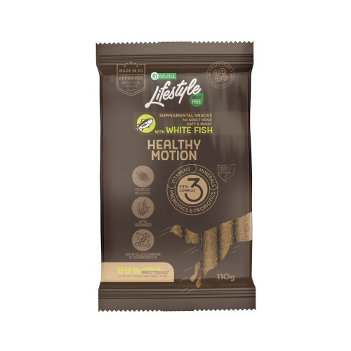 Беззернові ласощі Nature's Protection Lifestyle Grain Free White fish Healthy Motion для дорослих собак, з білою рибою, 110 г