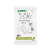 Беззерновые лакомства Nature's Protection Superior Care Hypoallergenic & Dental Care для взрослых собак с белой шерстью, белая рыба, 150 г