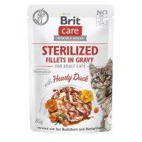 Влажный корм Brit Care Cat Fillets in Gravy для стерилизованных кошек, филе в соусе, с уткой, пауч, 85 г Влажный корм Brit Care Cat Fillets in Gravy для стерилизованных кошек, филе в соусе, с уткой, пауч, 85 г