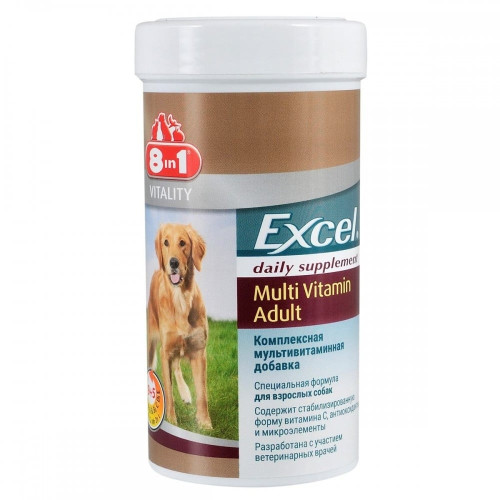 Вітаміни 8in1 Excel Multi Vitamin Adult для дорослих собак для здорового розвитку, мультивітамін, 70 шт