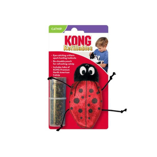Игрушка KONG Refillables Ladybug для кошек, жук-солнышко со сменным блоком с кошачьей мятой, 3.18×11.43×10.8 см Игрушка KONG Refillables Ladybug для кошек, жук-солнышко со сменным блоком с кошачьей мятой, 3.18×11.43×10.8 см