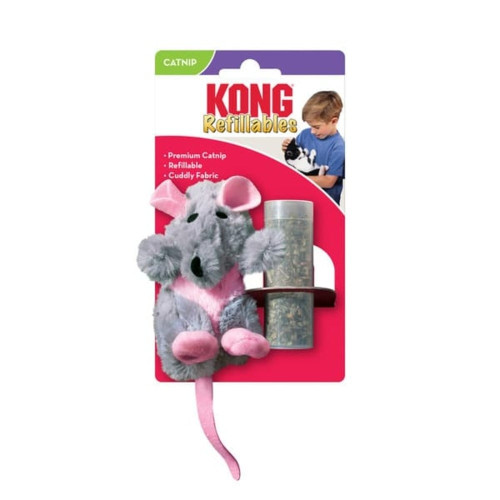 Игрушка KONG Refillables Rat для кошек, крыса со сменным блоком с кошачьей мятой, 5.08×6.99×15.24 см Игрушка KONG Refillables Rat для кошек, крыса со сменным блоком с кошачьей мятой, 5.08×6.99×15.24 см