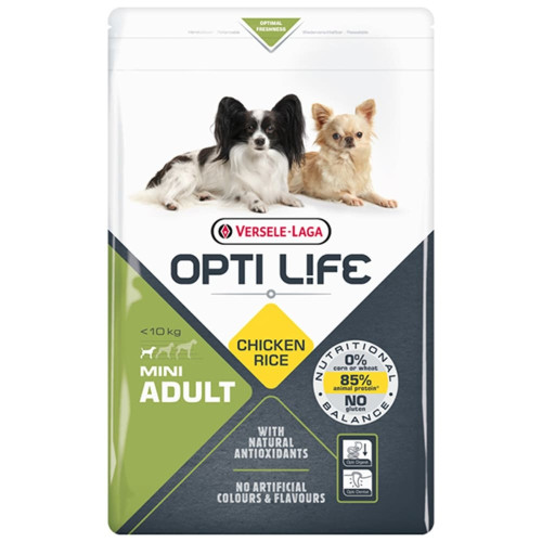 Сухой суперпремиум корм Versele-Laga Opti Life Adult Mini для собак мини и малых пород, курица, 2.5 кг