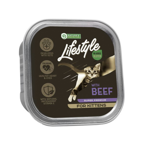 Влажный корм Nature's Protection Lifestyle Beef Kittens для котят, говядина, 85 г Влажный корм Nature's Protection Lifestyle Beef Kittens для котят, говядина, 85 г