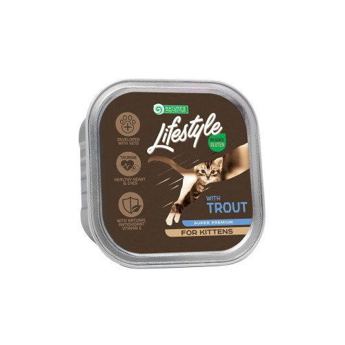 Влажный корм Nature's Protection Lifestyle Trout Kittens для котят, форель, 85 г Влажный корм Nature's Protection Lifestyle Trout Kittens для котят, форель, 85 г