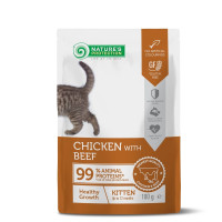 Влажный корм Nature's Protection Healthy Growth Kitten, для котят с курицей и говядиной для поддержания здорового роста, 100 г Влажный корм Nature's Protection Healthy Growth Kitten, для котят с курицей и говядиной для поддержания здорового роста, 100 г