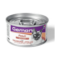 Консервы Gemon Cat Wet Adult мясной мусс для взрослых кошек, лосось и курица, 85 г Консервы Gemon Cat Wet Adult мясной мусс для взрослых кошек, лосось и курица, 85 г