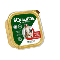 Консервы Equilibre&Instinct для взрослых собак, паштет с говядиной и горохом, 300 г