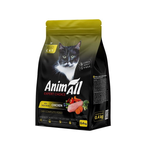 Сухой корм AnimAll для кошек, со свежей курицей, 400 г