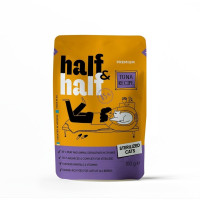Влажный корм Half&Half для стерилизованных кошек, кусочки с тунцем в соусе, пауч, 100 г Влажный корм Half&Half для стерилизованных кошек, кусочки с тунцем в соусе, пауч, 100 г