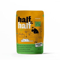 Влажный корм Half&Half для стерилизованных кошек, кусочки с индейкой в желе, пауч, 100 г Влажный корм Half&Half для стерилизованных кошек, кусочки с индейкой в желе, пауч, 100 г