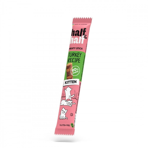 Лакомство Half&Half для котят, в форме мясных палочек, с индейкой, 5 г