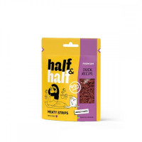 Ласощі Half&Half для котів, у формі м'ясних смужечок, з качкою, 50 г Ласощі Half&Half для котів, у формі м'ясних смужечок, з качкою, 50 г