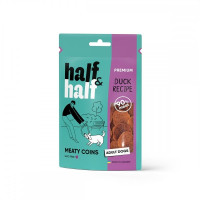 Лакомство Half&Half для собак, в форме мясных монеток, с уткой, 100 г