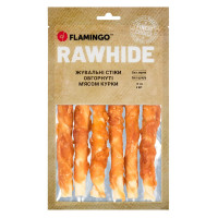 Лакомство Flamingo СНЕК R'HIDE, жевательные стики из говяжьей кожи, обернутые мясом курицы, для собак, 180 г (6 шт, 15 см) Лакомство Flamingo СНЕК R'HIDE, жевательные стики из говяжьей кожи, обернутые мясом курицы, для собак, 180 г (6 шт, 15 см)