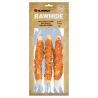 Лакомство Flamingo СНЕК R'HIDE, жевательные стики из говяжьей кожи, обернутые мясом курицы, для собак, 155 г ( 3 шт, 17 см) Лакомство Flamingo СНЕК R'HIDE, жевательные стики из говяжьей кожи, обернутые мясом курицы, для собак, 155 г ( 3 шт, 17 см)