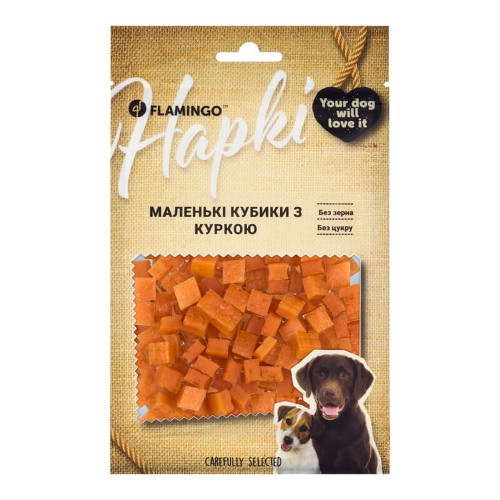 Ласощі Flamingo для собак, маленькі кубики з куркою, 75 г