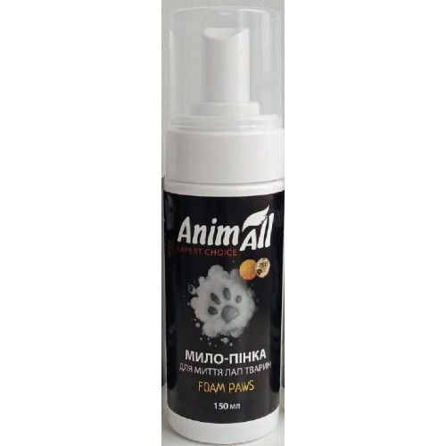 Мыло-пенка AnimAll для мытья лап животных, 150 мл