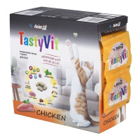 Витамизированное лакомство AnimAll TastyVit для кошек, с курицей, 600 штук (50 пакетов по 12 штук) Витамизированное лакомство AnimAll TastyVit для кошек, с курицей, 600 штук (50 пакетов по 12 штук)