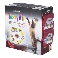 Витамизированное лакомство AnimAll TastyVit для кошек, с говядиной, 600 штук (50 пакетов по 12 штук) Витамизированное лакомство AnimAll TastyVit для кошек, с говядиной, 600 штук (50 пакетов по 12 штук)