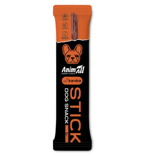 Жевательные лакомства (стики) AnimAll Sticks DOG для взрослых собак, с уткой, 5 г.