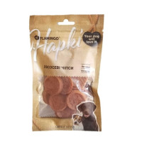 Лакомства Flamingo Chips лососевые чипсы, для собак, 75 г. Лакомства Flamingo Chips лососевые чипсы, для собак, 75 г.