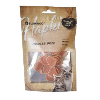 Лакомство Flamingo для кошек, роллы с лососем, 50 г Лакомство Flamingo для кошек, роллы с лососем, 50 г