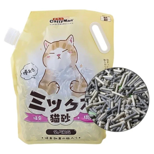 Наповнювач CattyMan Mixed Cat Litter грудкувальний мікс: тофу, бентоніт, активоване вугілля, для котячого туалету, 2.5 кг