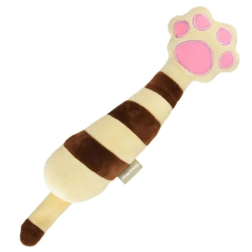 Игрушка CattyMan Kick Toy Brown шуршащая подушка-лапа, коричневая, для кошек
